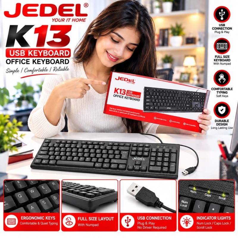 JEDEL K13 BRAND NEW OFFICE KAYBOARD - Photo 2