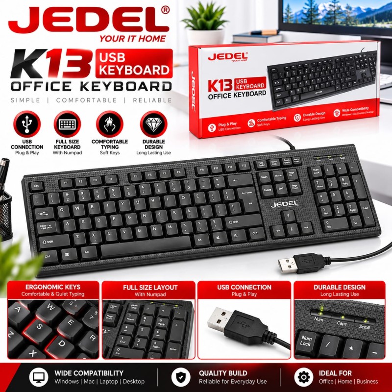 JEDEL K13 BRAND NEW OFFICE KAYBOARD
