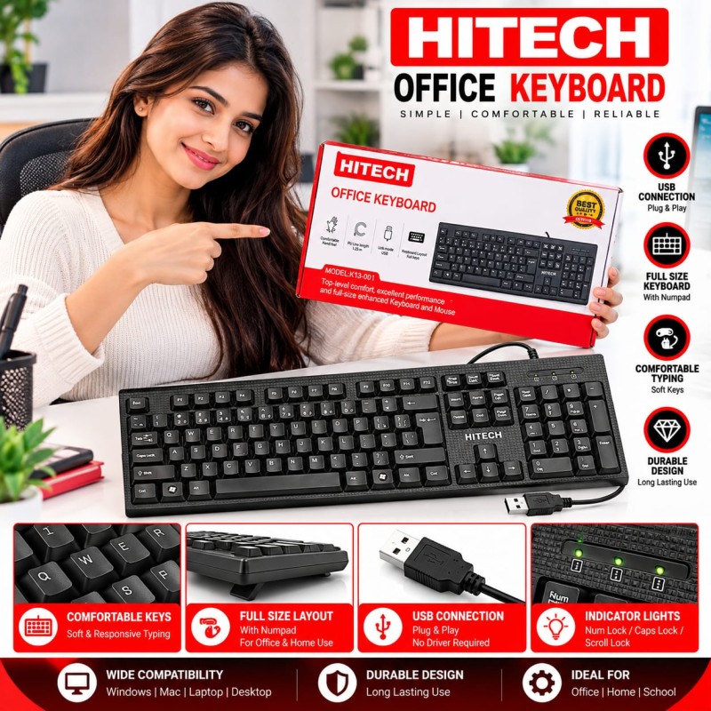 HITEC HK-13 OFFICE KAYBOARD - SINHALA - Photo 2